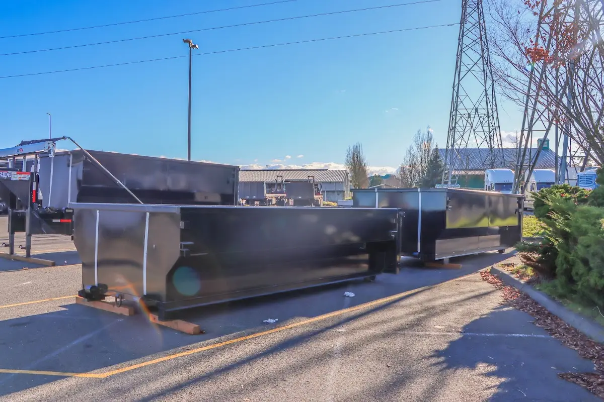 Roll-off dumpster ready for waste disposal at job site for Cleanout Dumpster Rental in Fort Meade